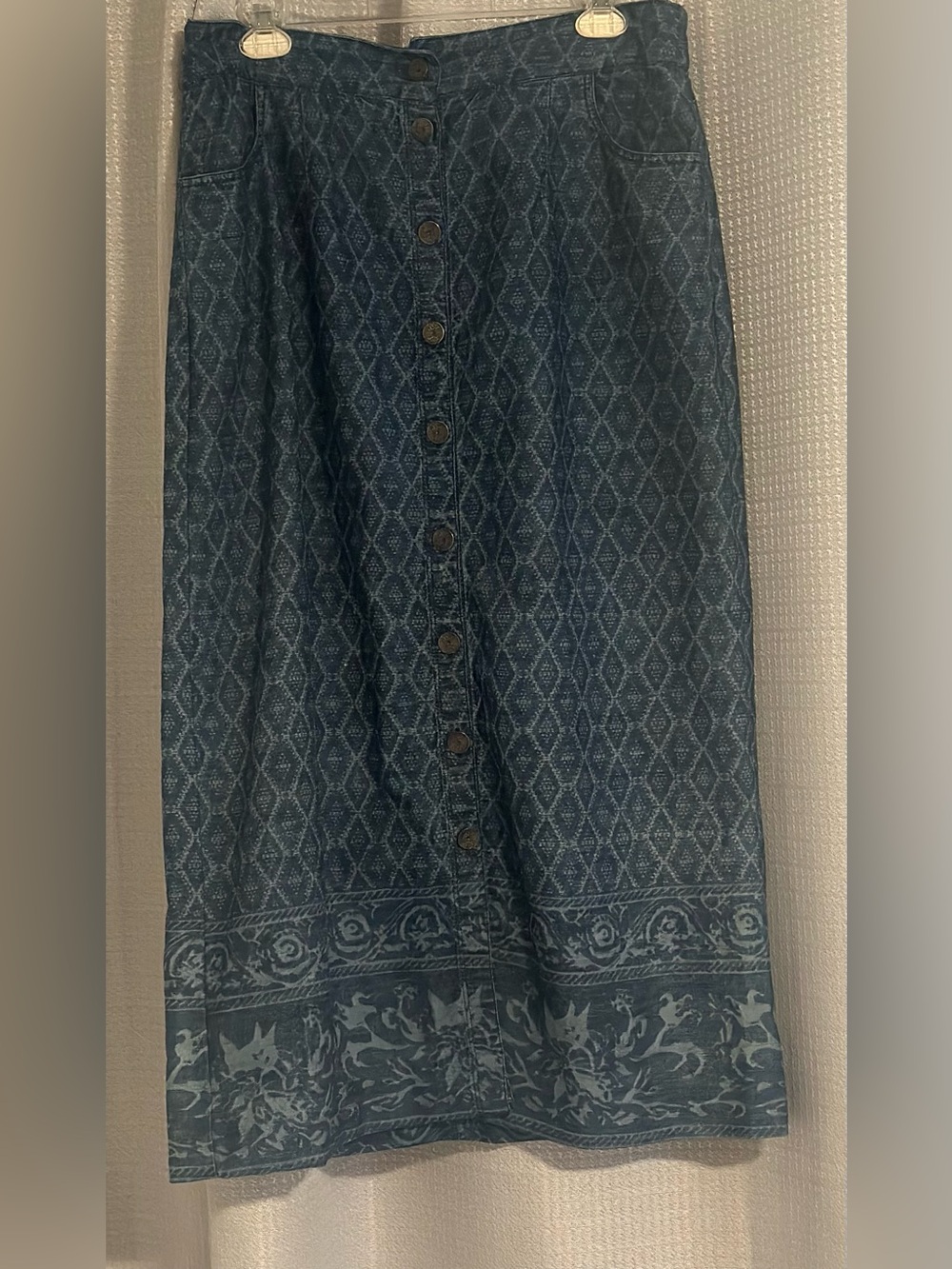 Women’s Soft Surroundings Skirt Chambray
Midi Argyle Floral Aztec Boho Sz M‎
